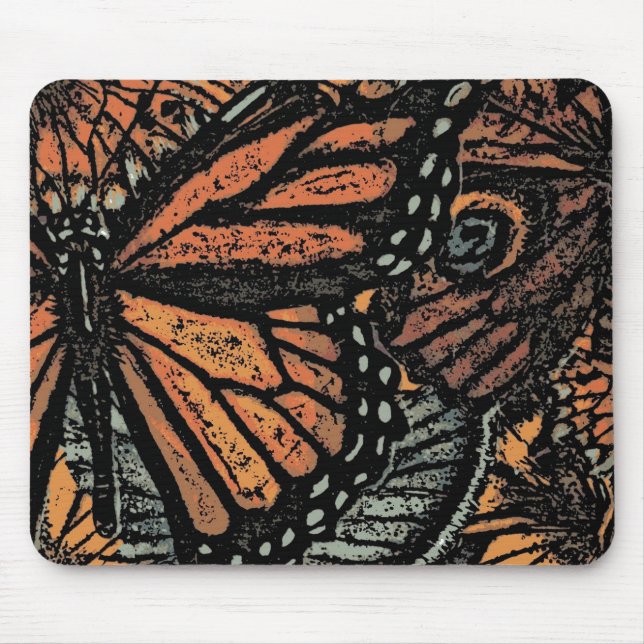 Orange Butterfly fantasy abstrakt art Musmatta (Framsidan)