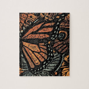 Orange Butterfly fantasy abstrakt art Pussel