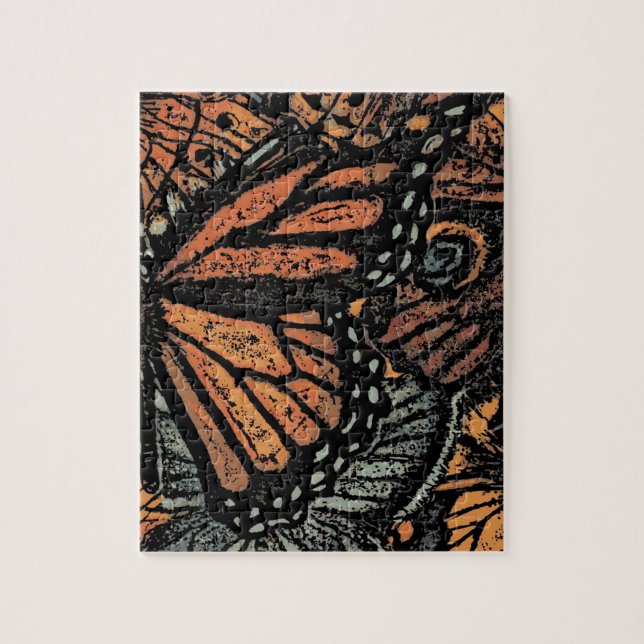 Orange Butterfly fantasy abstrakt art Pussel (Vertikal)