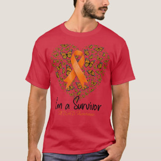 Orange Butterfly Heart I är en Survivor ADHD Aware T Shirt