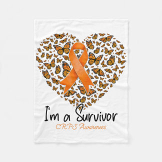 Orange Butterfly Heart Jag är en Survivor Crps Awa Fleecefilt