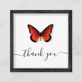 Orange Butterfly Illustration Tack Classic Fyrkantigt Visitkort