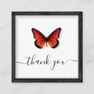 Orange Butterfly Illustration Tack Classic Fyrkantigt Visitkort