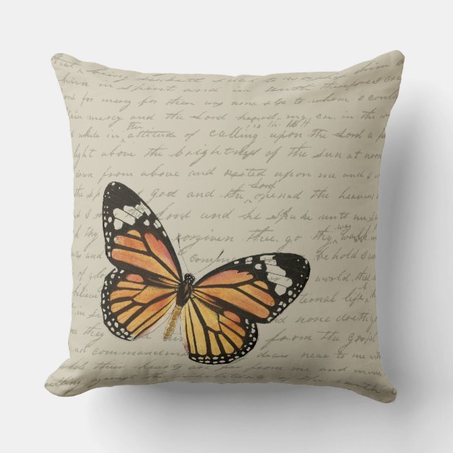 Orange Butterfly Kudde (Framsida)