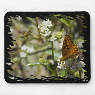 Orange Butterfly och Bee Musmatta