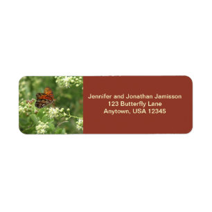Orange Butterfly-Returetiketter Returadress Etikett