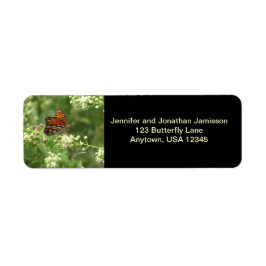 Orange Butterfly Returetiketters Black Returadress Etikett