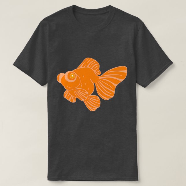 Orange Butterfly Telescope Goldfish T Shirt (Design framsida)