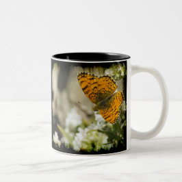 Orange Butterfly Två-Tonad Mugg