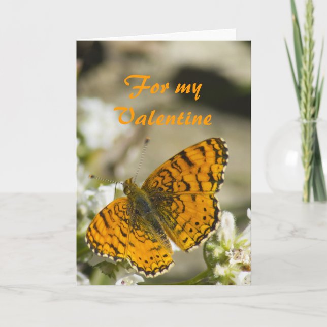 Orange Butterfly Valentine Helgkort (Framsida)