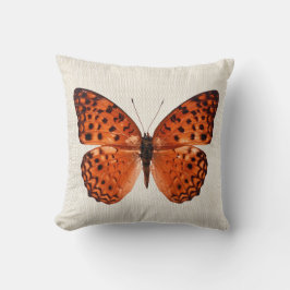 Orange Butterfly Warm Neutralt Pastel Beige Kudde
