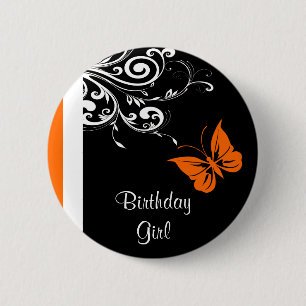 Orange Butterly virvlar runt Knapp
