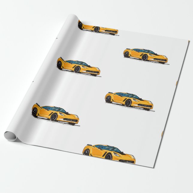 Orange C7 Papper för radbyte Presentpapper (Utrullad)