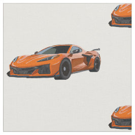 Orange C8 Korvette Hand plockade Sketch Fabric Tyg