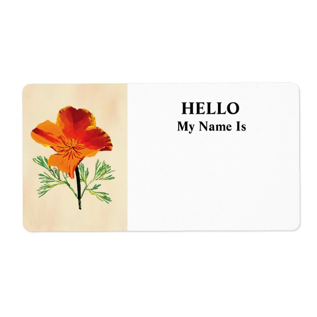 Orange California Poppy Fraktsedel (Framsidan)
