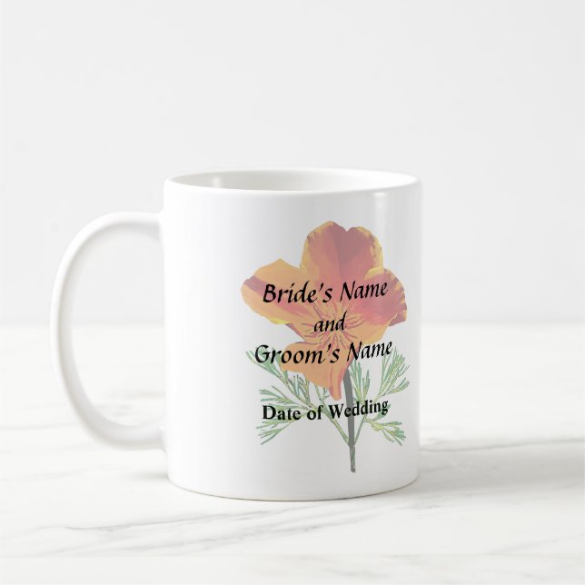 Orange California Poppy Kaffemugg (Vänster)