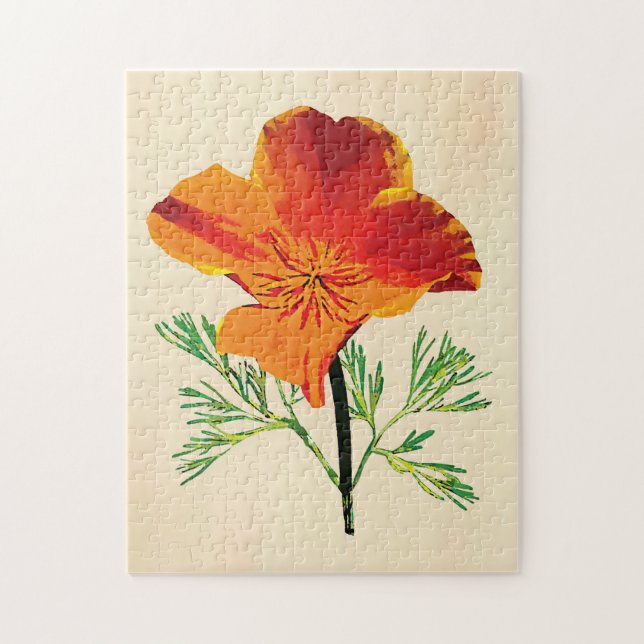 Orange California Poppy Pussel (Vertikal)