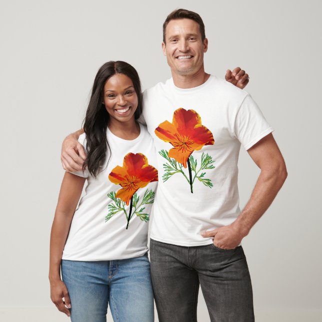 Orange California Poppy T Shirt (Unisex)