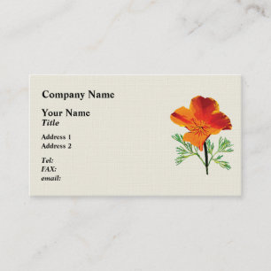 Orange California Poppy Visitkort