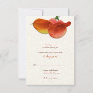 Orange Calla Lily Bröllopssvarskort OSA Kort