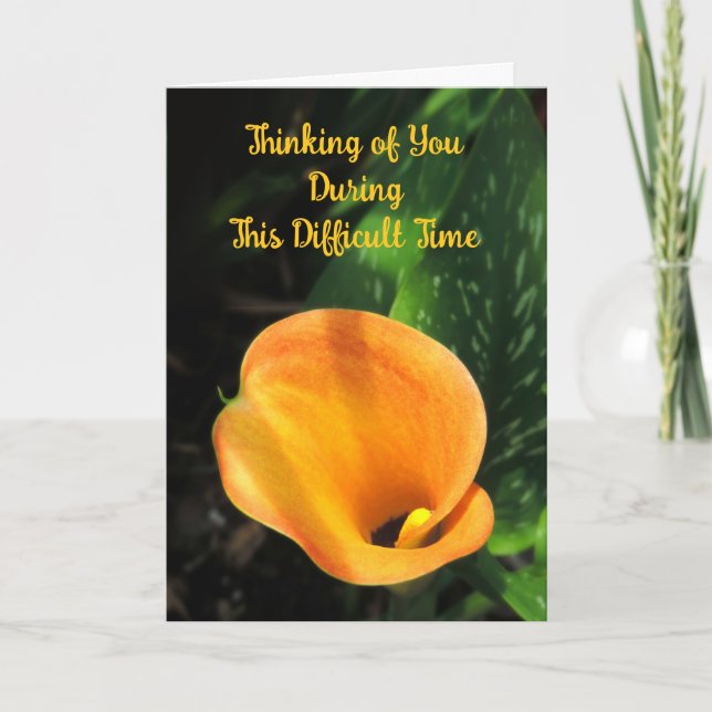Orange Calla Lily tänker på ditt Sympathy Card Kort (Framsida)