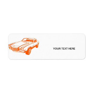 Orange Camaro Returadress Etikett