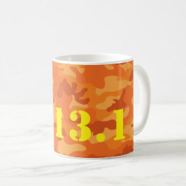 Orange Camo 13.1 Halvmaraton som kör färgstark Kaffemugg