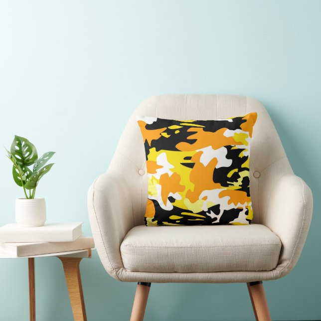Orange Camo Dekorativ kudde (Stol)