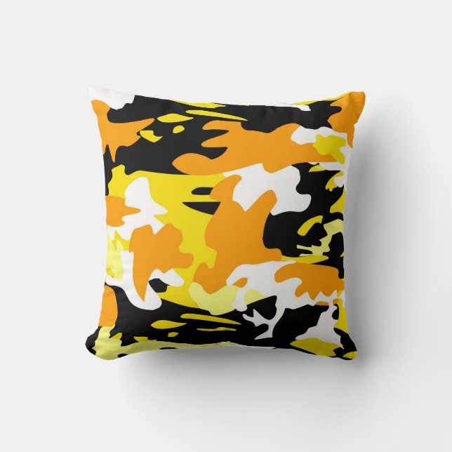 Orange Camo Dekorativ kudde (Framsida)