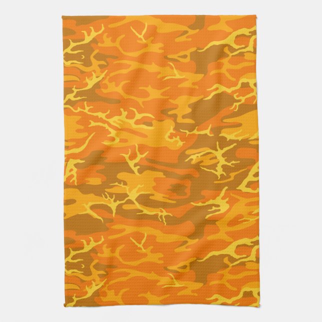 Orange Camo Kitchen Towel Kökshandduk (Vertikal)