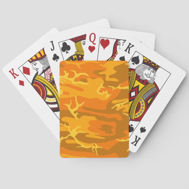 Orange Camo Spel Kort (Baksidan)