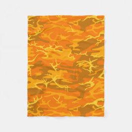 Orange Camo Throw Blanket Fleecefilt