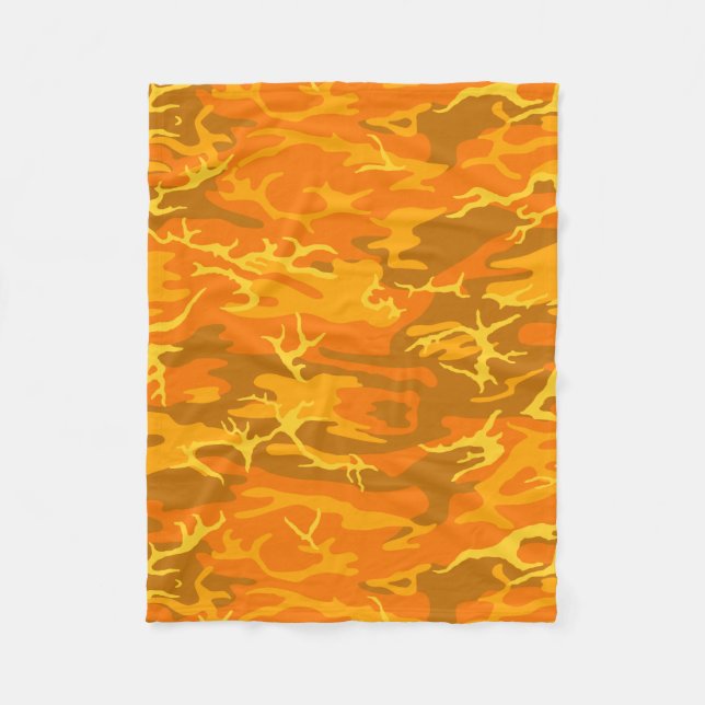 Orange Camo Throw Blanket Fleecefilt (Framsidan)