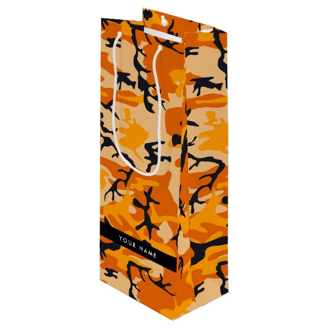 Orange Camouflage Ditt namn anpassar (Framsidan Vinklad)