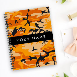 Orange Camouflage Ditt namn anpassar Anteckningsbok
