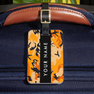 Orange Camouflage Ditt namn anpassar Bagagebricka
