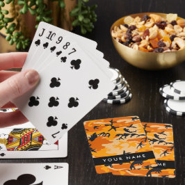 Orange Camouflage Ditt namn anpassar Casinokort