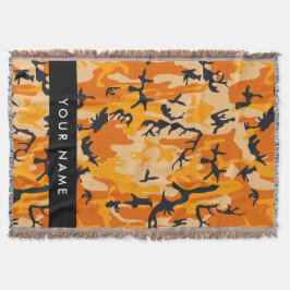 Orange Camouflage Ditt namn anpassar Filt