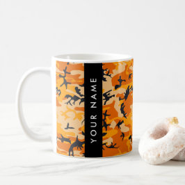 Orange Camouflage Ditt namn anpassar Kaffemugg