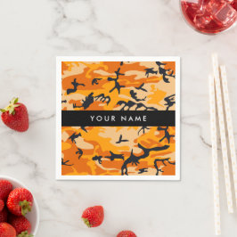 Orange Camouflage Ditt namn anpassar Pappersservett