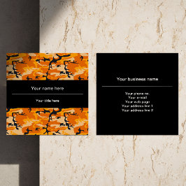 Orange Camouflage, militär, armé Fyrkantigt Visitkort