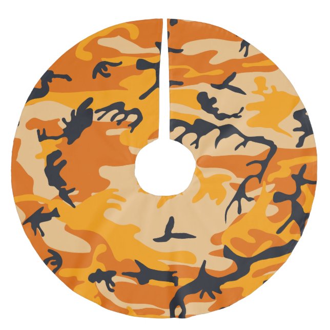 Orange Camouflage, militär, armé Julgransmatta Borstad Polyester (Framsidan)