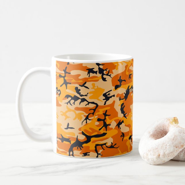 Orange Camouflage, militär, armé Kaffemugg (Med munk)