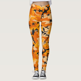 Orange Camouflage, militär, armé Leggings