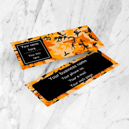 Orange Camouflage, militär, armé Mini Visitkort