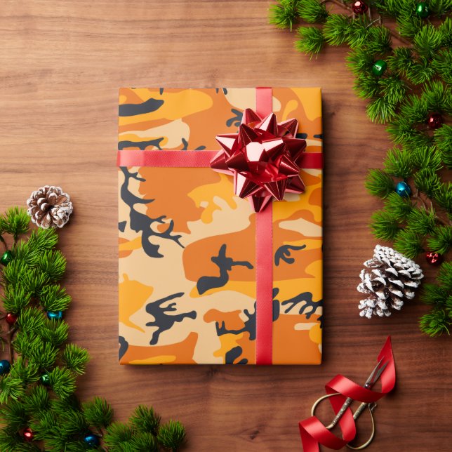 Orange Camouflage, militär, armé Presentpapper (Julgåva)