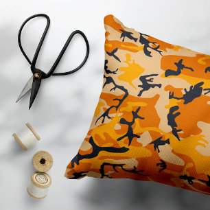 Orange Camouflage, militär, armé Prydnadskudde