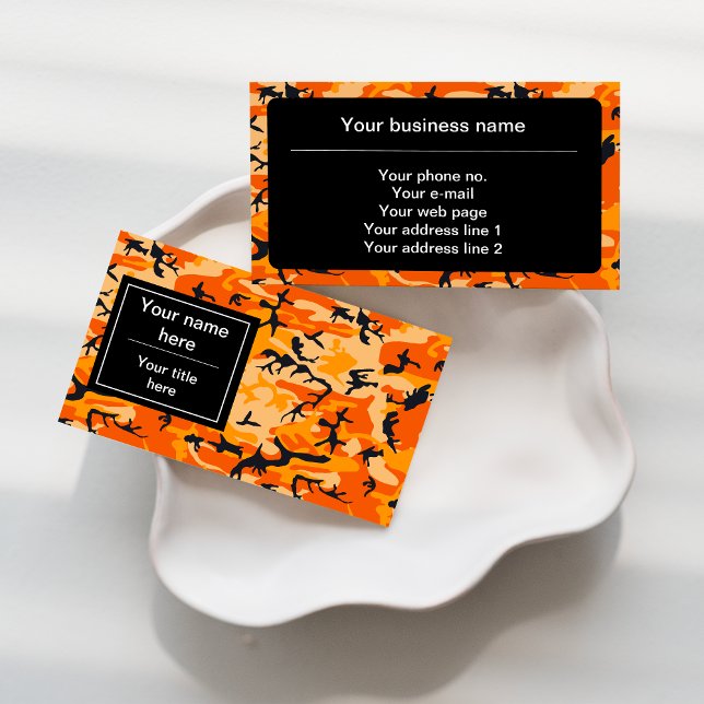 Orange Camouflage, militär, armé Visitkort (Skapare uppladdad)