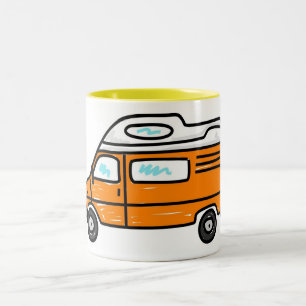 Orange Campervan Två-Tonad Mugg