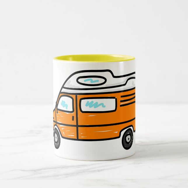 Orange Campervan Två-Tonad Mugg (Center)